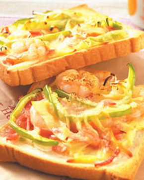 芝士鲜虾烤土司