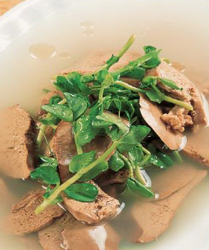 鸡肝豆苗汤